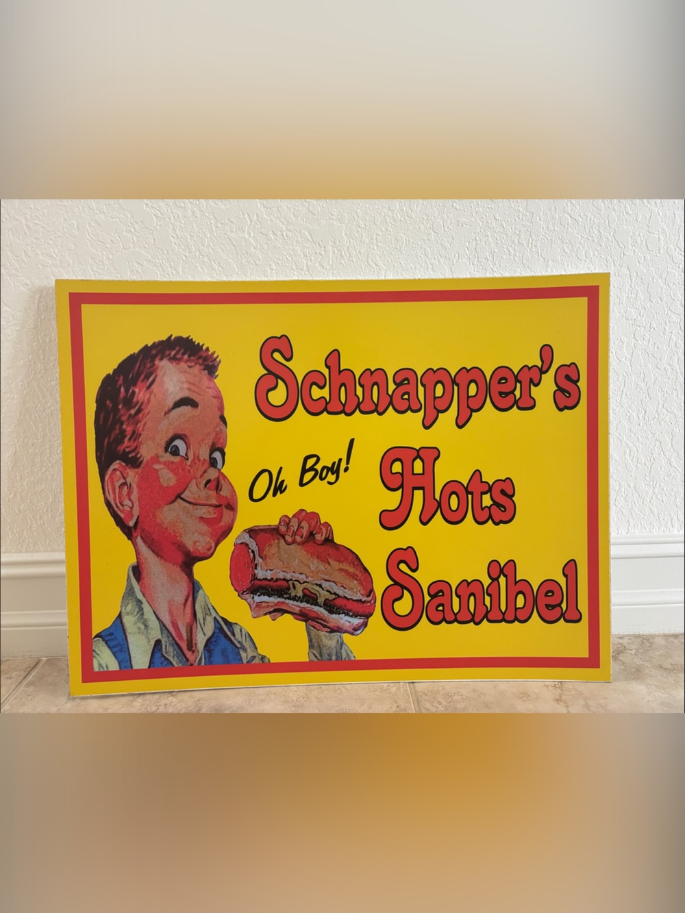 Hots Sanibel Retro Yellow Wall Sign